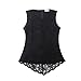 OFTEN® Women's Sexy Chic Lace Shirt Fashion Sleeveless Blouse Tops,Black,Small