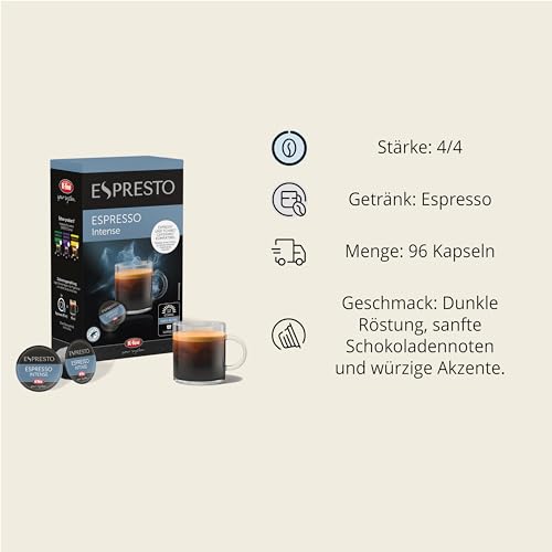 ESPRESTO Espresso Intense, kompatibel mit K-fee & Aldi EXPRESSI*, RFA zertifiziert, 96 Kaffeekapseln