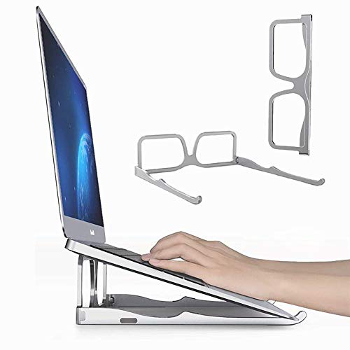 Laptop Stand Foldable,Cjun Ergonomic Portable Laptop Stand for Desk Aluminum Laptop Riser for MacBook Air Pro HP Lenovo XPS Dell Asus More10-16 Inch PC Notebook,Glasses Design
