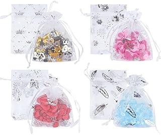 Homewit 100 PCS Organza Bags, 2.7 x 3.5'' (7 x 9 cm) Small Gift Bags For Jewelry Drawstring Pouches Party Wedding Favour Bags Candy Mesh Christmas Birthday Gift