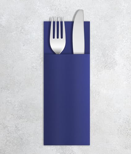 VelaHub Airlaid 50 Cutlery Napkins, High-Quality Disposable Napkins, 32 x 40 cm, Black
