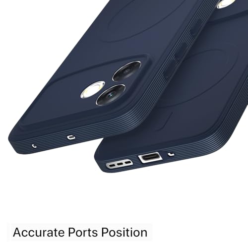 Image of Pikkme Back Cover for Oppo F33 Pro 5G Soft Matte Silicone Mag-Safe Design (Mag-Safe Not Support) Camera Protection | Slim Fit Bumper Cover (Blue)