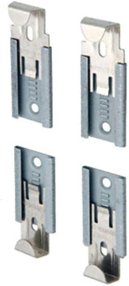 CRL Nickel Plated Adjustable Mirror Clip Set for 1/2 in (12 mm) Straight Edge Glass - Package