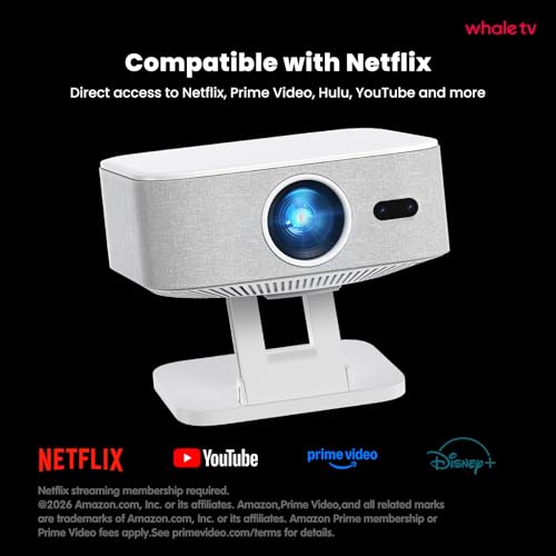 Image of [1500 ANSI /Built-in APPs] Smart Projector with Wifi and Bluetooth: NICPOW Native 1080P Outdoor Projector, Compatible with Netflix, Auto Focus & Keystone, Portable Proyector for Home & Outdoor Use