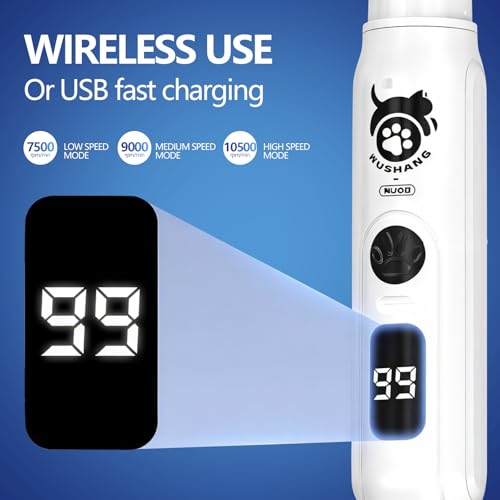 TULAMORIY Krallenschleifer für Hunde & Katze,Krallenschneider mit 3 Geschwindigkeiten, superleise, für große, mittlere und kleine Hunde & Katzen