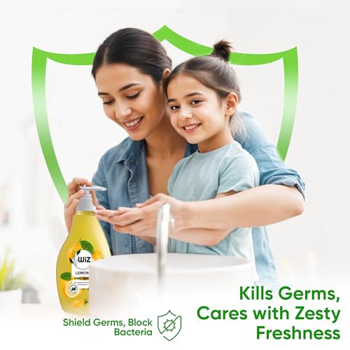 Image of Wiz Lemon Handwash Liquid Soap Dispenser Bottle - 450ml | Germ Protection | Hand Wash with Added pH-Balanced & Moisturizers for Soft & Gentle Hands | Suitable for all Skin Types
