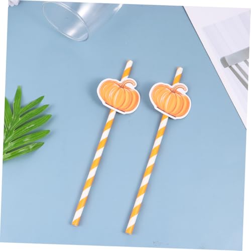 40 pitillos de papel naranja para fiesta Halloween miniatura 5