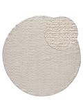 benuta Nest Lilibeth Tapis - Crème 300 cm Rond - Fibre synthétique - Rond & Style : abstrait, géométrique, hygge et cozy, minimaliste - Facile d'entretien pour le salon et la chambre à coucher