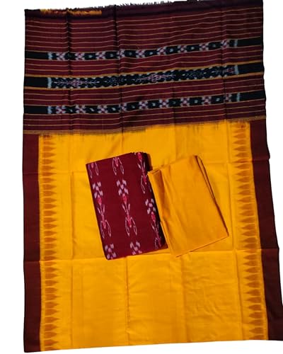 Image of Odisha Sambalpuri Handloom Woman's Pure Cotton Handloom Dress Material With Dupatta Bottom Wear 3 Pic Set Sambalpuri dress material Unstitched