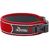 HUNTER DIVO Hundehalsung, Nylon, M, rot/grau