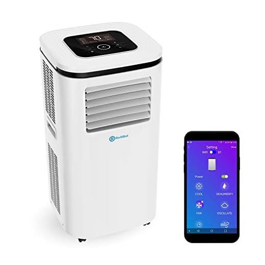 Rollibot ROLLICOOL Portable Air Conditioner w/App & Alexa Voice Control | Wi-Fi Enabled Portable AC & Dehumidifier | Quiet Operation, Easy Installation (12,000 BTU, White)