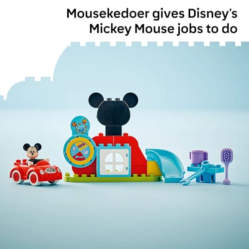 Lego Duplo | Disney Mickey Mouse Clubhouse & Car - Colour Sorting Toy For 2+ Year Old Boys & Girls - Toddler Learning Toy Incl. A Mickey Figure & Activity Wheel - Gift Idea - 10454 - 5
