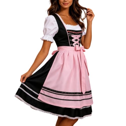 Delantal tirolesa para mujer con blusa elástica que no aprieta y vestido tradicional cómodo
