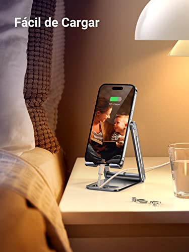 UGREEN Soporte Móvil Mesa, Suporte Teléfono Plegable Multiángulo, Stand Escritorio de Aluminio Compatible con iPhone 14 Pro MAX /14, Galaxy S22, Xiaomi Redmi Note 11 Pro/10 Plata - imagen 4