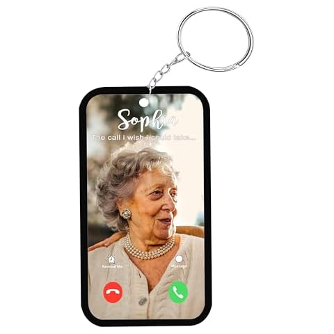 Godchoices The Call I Wish I Could Take Keychain Personalized Photo Keychain Custom Sympathy Gifts for Loss of Father/Mother Cover
