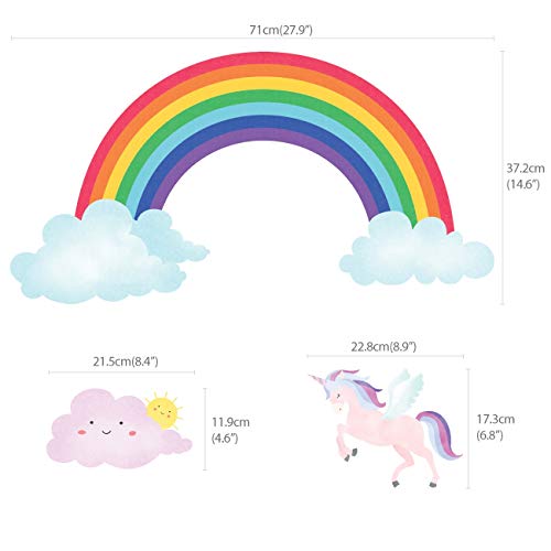 DECOWALL-DA-2008-Rainbow-and-Unicorn-Wall-Stickers-Wall-Decals-Peel-and-Stick-Removable-Wall-Stickers-for-Kids-Nursery-Bedroom-Living-Room-dcor-Birthday-Girl-Decorations