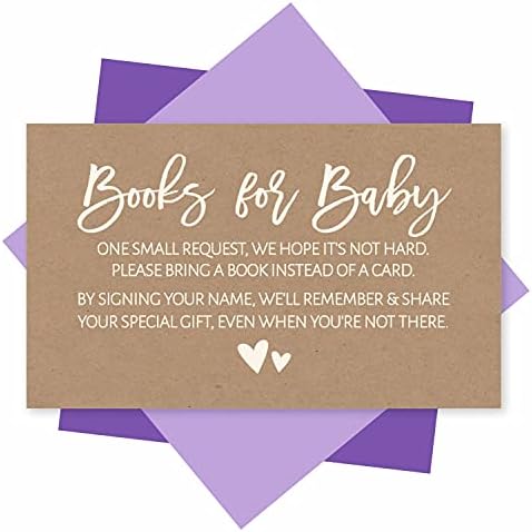 25 Baby Shower Book Request Baby Shower Guest Book Alternative - Rustic Baby Shower Invitation Inserts, Books For Baby Shower Request Cards, Bring A Book Instead Of A Card, Baby Shower Book Request
