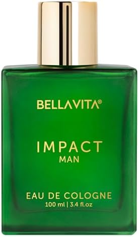 Bella Vita Luxury IMPACT MAN Eau De Cologne Liquid Perfume with Mandarin Orange, Patchouli, Cedar | Woody, Citrusy Long Lasting EDC Fragrance Scent for Men 100Ml