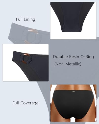 Zmart Women O Ring Bikini Bottoms Full Coverage Swimsuit Bottom Low Waist Low Rise Bathing Suit3