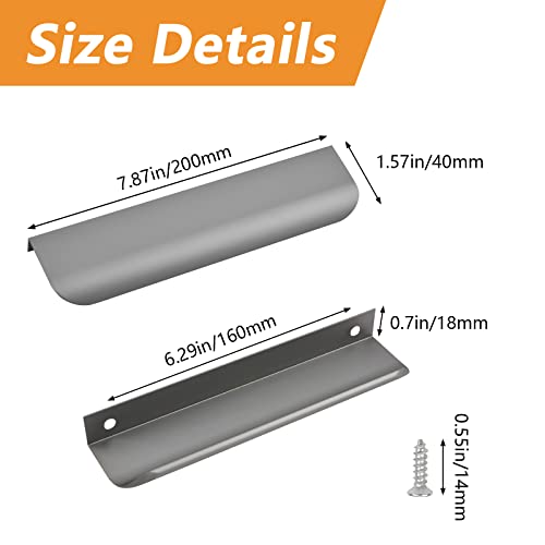 MOROBOR Finger Edge Pull, 8pcs Concealed Modern Style Drawer Handle - Image 2