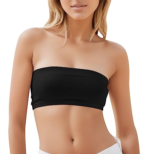 Soutien-gorge à épaules dénudées noir anti-glisse pour femme en taille S