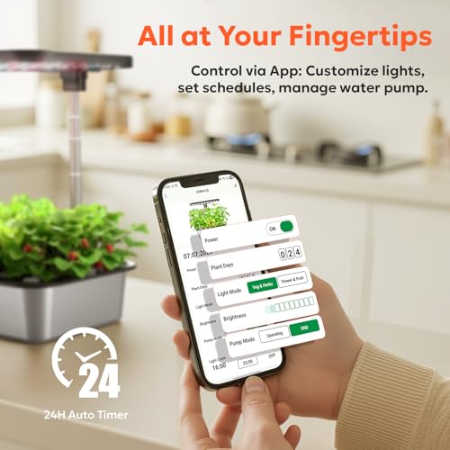 image for owltron Smart Hydroponics Growing System Kit,15 Pods Indoor Herb Garde