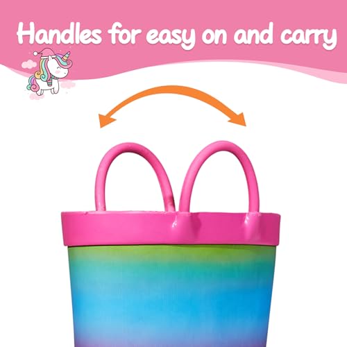 K KomForme Kids Rain Boots Waterproof Printed Rubber boots with Handles4