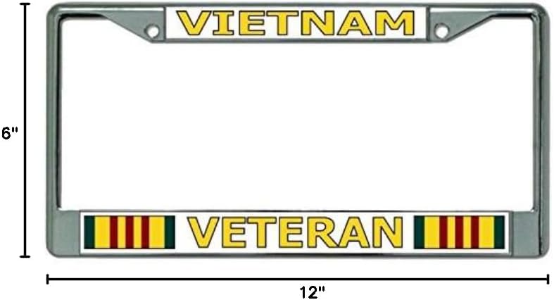 Vietnam Veteran #4 Chrome License Plate Frame