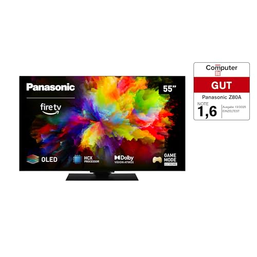 Panasonic TV-55Z80AEZ, Z80 Serie 55 Zoll 4K Ultra HD OLED Smart TV, 2024, Fire TV, Dolby Vision & Atmos, Game Mode Extreme, Alexa Sprachsteuerung, Airplay, Schwarz