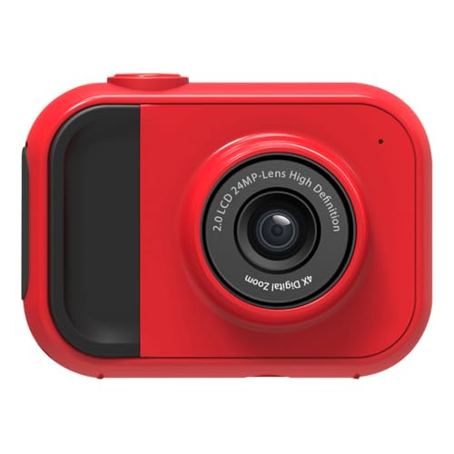 DAUTAI Toddler Digital Camera, Kids Camera for Girls Boys Toys, 24 Megapixels 2.0-Inch IPS HD Screen 4X Zoom Auto Focus, for 3-8 Year Old Boy Girl Birthday Gift,Red