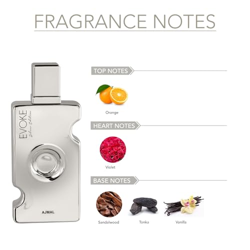 Ajmal Evoke Silver Edition Her EDP Citrus Perfume for Women, 75 ml - Image 2