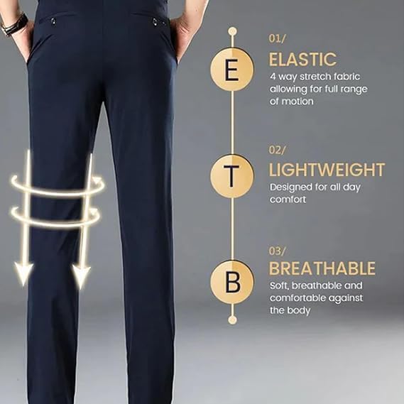 Timelessflex - Men's High Stretch Straight Fit Pants, Stretch Dress Pants Men,Mens Casual Stretch Pants4