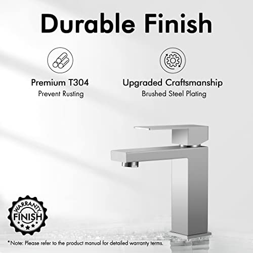 Kes Bathroom Faucet Single Handle Modern Bathroom Sink Faucet Single Hole Cupc Certified Stainless Steel Brushed Finish, L3156Alf-Bs [Fits All States, California Included] #TOP1