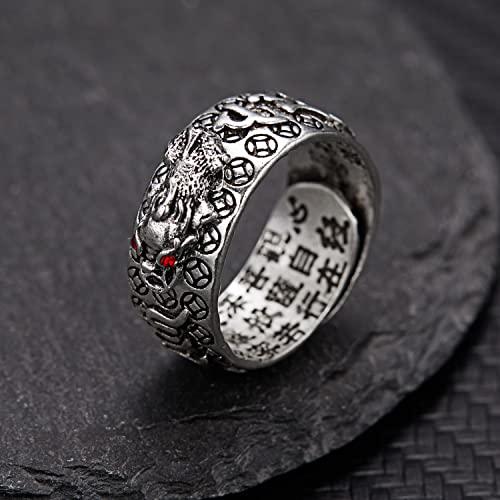 PEKWASY 2 peças de anel de mantra Feng Shui Anillo Pixiu, Anillo ajustável, Feng Shui De La Buena Su