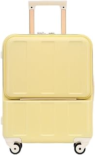 Front-Opening Suitcase Multi-Functional Suitcase Business Trip Suitcase Travel Trolley Case Cabin Case(Yellow,20in)