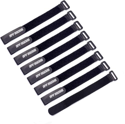 FPVDrone RC Lipo Battery Straps 20mm x 250mm Non-Slip Rubberized Battery Tie Down Straps for RC...