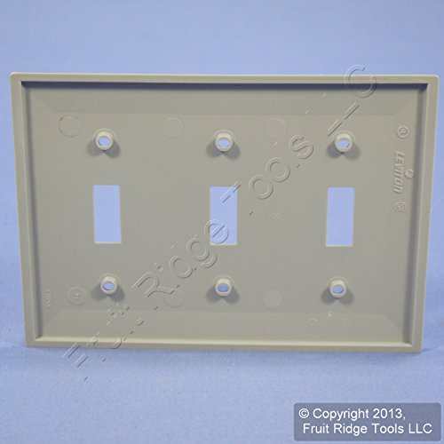 Image of Leviton 3-Gang Toggle Device Switch Wallplate, 80711-GY, Gray