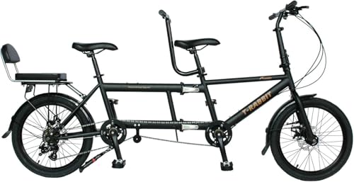 Kcolic Bicicletta Tandem Pieghevole 20 Pollici, Bici Pieghevole per Tre