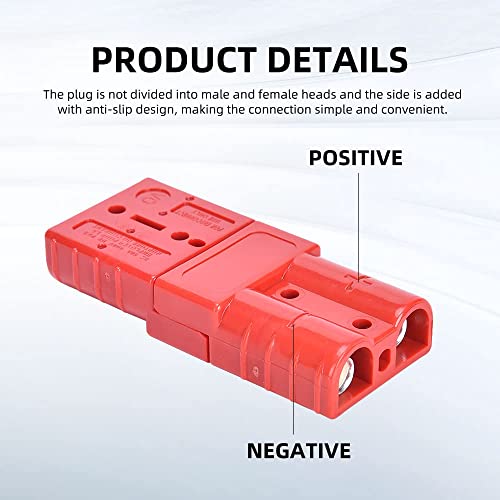 Cnaodun 8 Pcs 6-10 Gauge Anderson Connector Plug 50A 12-36V Battery Quick Connector Red Battery Quick Disconnect Wire Harness Plug Kit For Winch Car Auto Trailer Driver Electrical Devices… #TOP4