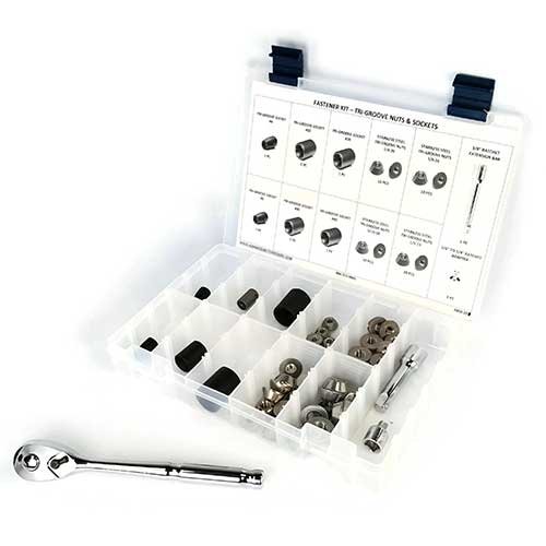 Complete Tri Groove Socket Set Kit with 316 Stainless Steel Tamper