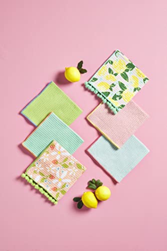 Mud Pie Lemon Floral Towel Set, 12" X 12" #TOP2
