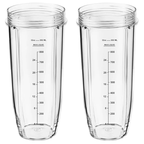 Pièce de Rechange pour Gobelet pour Ninja Robot de Cuisine Auto-iQ CB350EU BN800EU BN750EU BN495EU BN751 BN801 BL480, Mixeur Blender Bol en Verre Ninja, Cup...