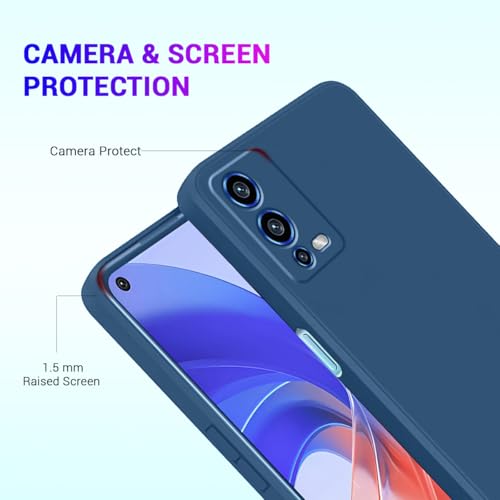 Image of LIRAMARK Silicone Soft Back Cover Case with Micro-Fibre Cloth On Inner Side for Oppo A55 4G (Blue)