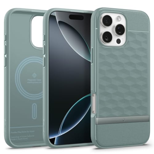 Caseology Parallax Mag for iPhone 16 Pro Case [Enhanced Ergonomic Design Case Compatible with Magsafe] Military Grade Drop Tested (2024) - Sage Green