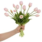 15 Pcs Light pink tulips artificial flowers faux...