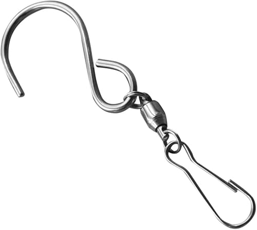 YARNOW 8 piezas de ganchos colgantes para campanillas de viento, ganchos de gancho para colgar ganchos de acero inoxidable, clip giratorio para