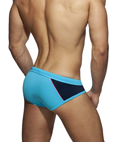 Panegy Mens Triangle Swimming Briefs With Pad Drawstring Cheeky Beach Swimwear Sports Shorts Swim Trunks Nylon Bath Suit Bikini Briefs Underwear Low Rise A Blue #TOP2
