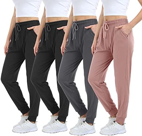 Mgput Women's Joggers Pants with Pockets,Drawstring Running Sweatpants for Women Tapered Active Yoga Lounge Casual Pants(TYP601-S/M 2B/GR/LPUR)