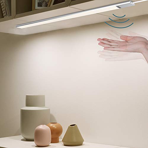 2 Piezas Luz Armario Led USB 60cm | EZVALO LIGHTSABER | 78Leds 4000K Blanco Natural Brillo Ajustable | Luz con Sensor de Movimiento Im�n | iluminaci�n de interior noche | para Cocina, Pasillo Regalo