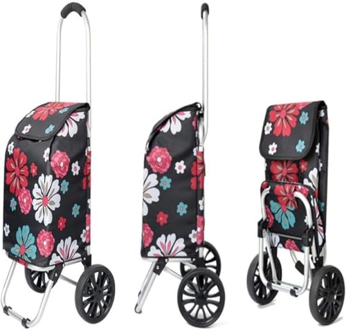 Carrito móvil manual, carrito pequeño y ligero, carrito mini plegable portátil para compras y uso doméstico miniatura 3